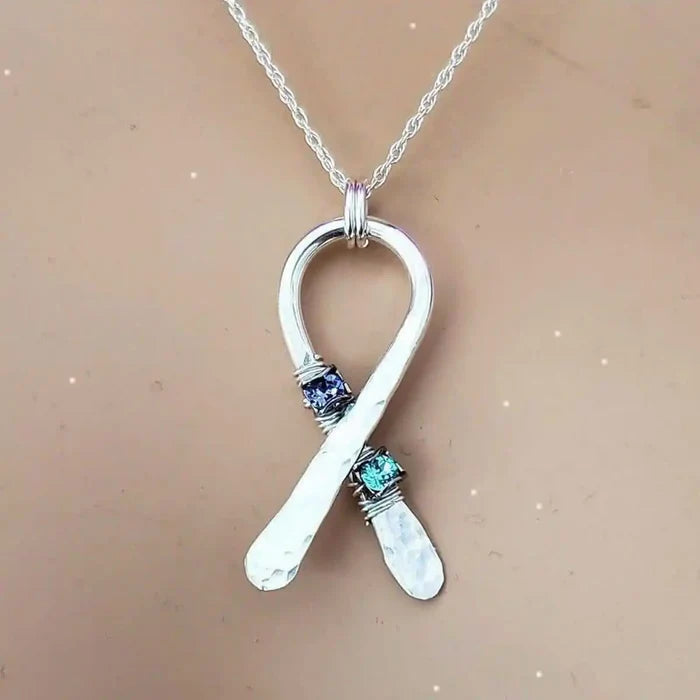 AMD1146Purple Teal Crystal Suicide Prevention Awareness Ribbon NecklaceJewelryNecklace$ 89.00Alexa Martha Designs