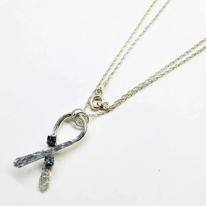 AMD1146Purple Teal Crystal Suicide Prevention Awareness Ribbon NecklaceJewelryNecklace$ 89.00Alexa Martha Designs