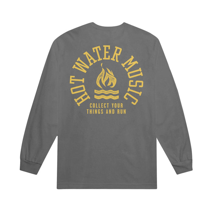 Back of shirt consists of the same logo as the front, but larger and in the center of the shirt. Below the logo is printed "COLLECT YOUR THINGS AND RUN".