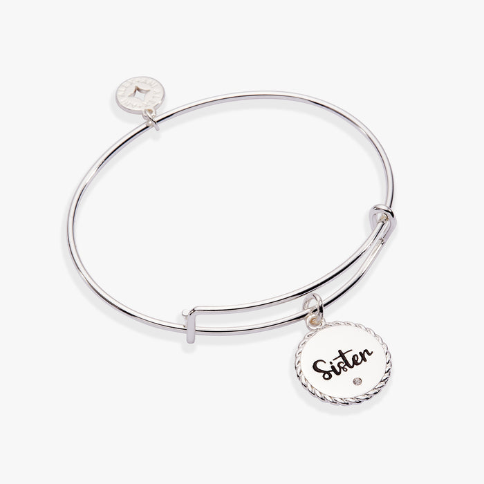 Sister 'Woven Together By Unbreakable Bonds' Charm Bangle