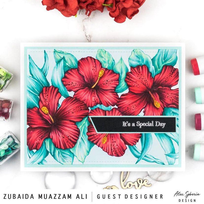 Sketched Hibiscus Digital Stamp - Alex Syberia Designs