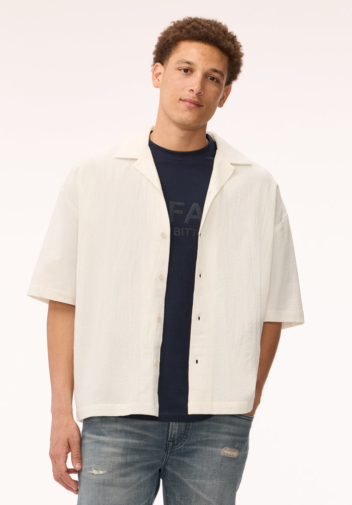 Buffalo Men Shirts White Woven Woven Long Sleeve Relaxed Fit Open Collar