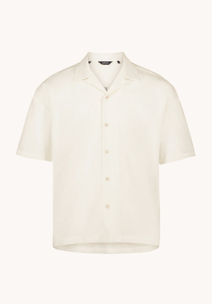 Buffalo Men Shirts White Woven Woven Long Sleeve Relaxed Fit Open Collar