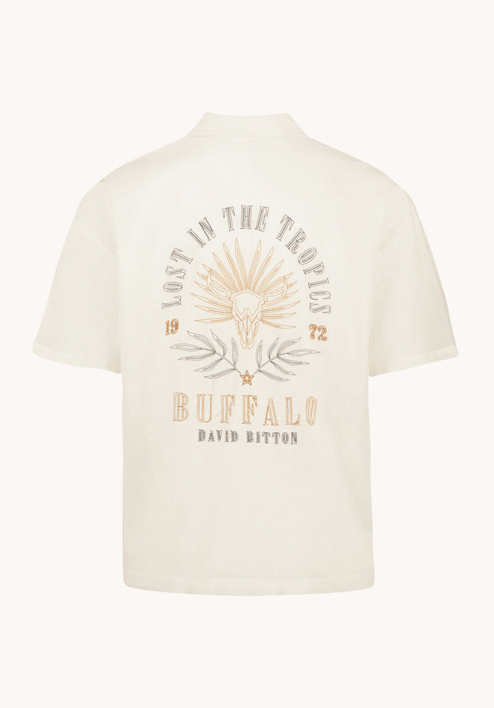 Buffalo Men Shirts White Woven Woven Long Sleeve Relaxed Fit Open Collar