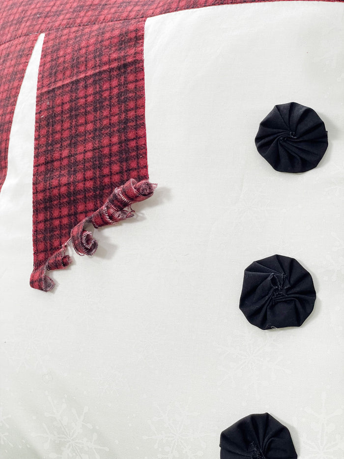Snowman Pillow Red