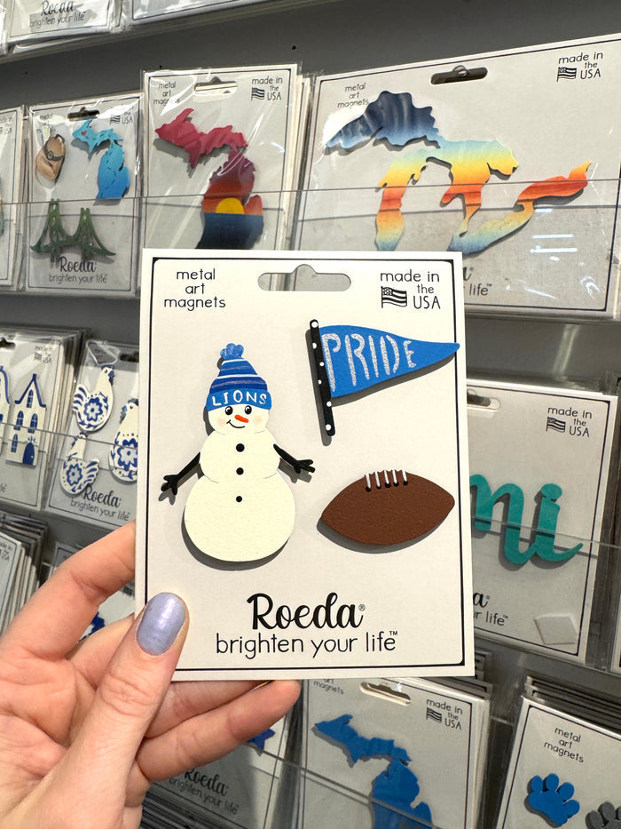Snowy Football Magnets S/3 Lions Pride