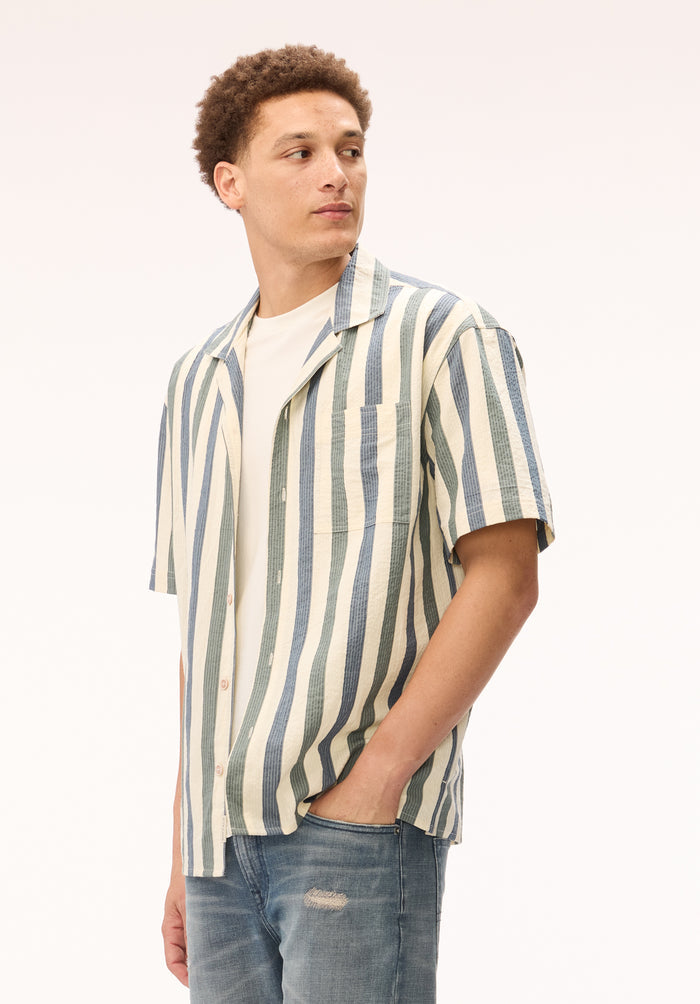Buffalo Men Shirts White Woven Woven Short Sleeve Camp Collar Short Sleeve