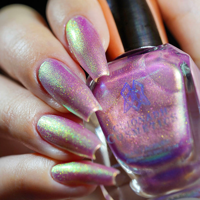 Close up of nails done with Palace Nail Lacquer on fair skin tone
