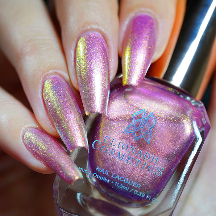 Close up of nails done with Palace Nail Lacquer on fair skin tone