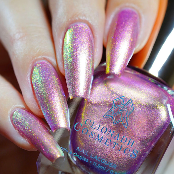 Close up of nails done with Palace Nail Lacquer on fair skin tone
