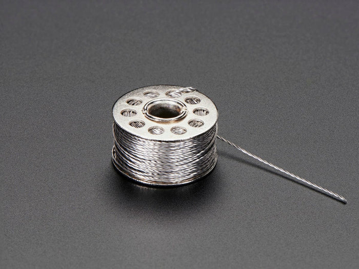 Stainless Medium Conductive Thread - 3 ply - 18 meter/60 ft by The Pi Hut - The Pi Hut