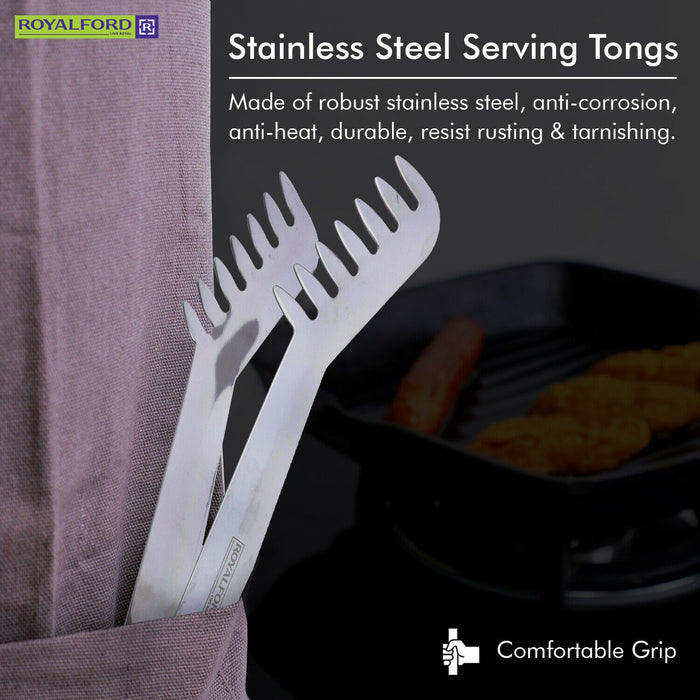Stainless Steel Serving Tongs By Royalford Royalford