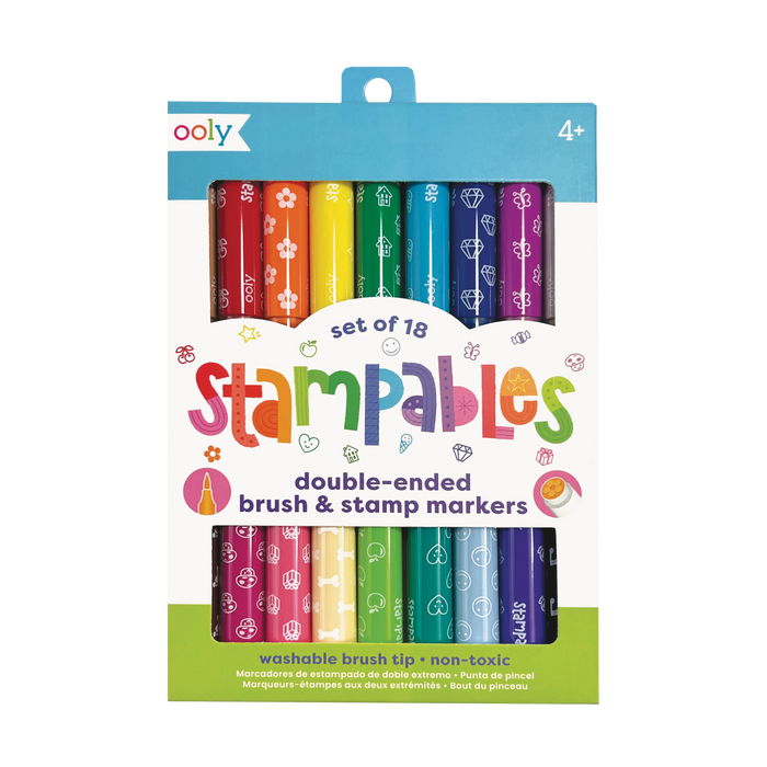 Stampables Double-Ended Stamp & Brush Markers front of packaging