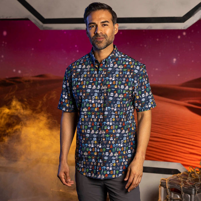 RSVLTS Star Wars Short Sleeve Shirt Star Wars™ "Cartoon Cosmos" – KUNUFLEX Short Sleeve Shirt Star Wars™ "Cartoon Cosmos" – KUNUFLEX Short Sleeve Shirt