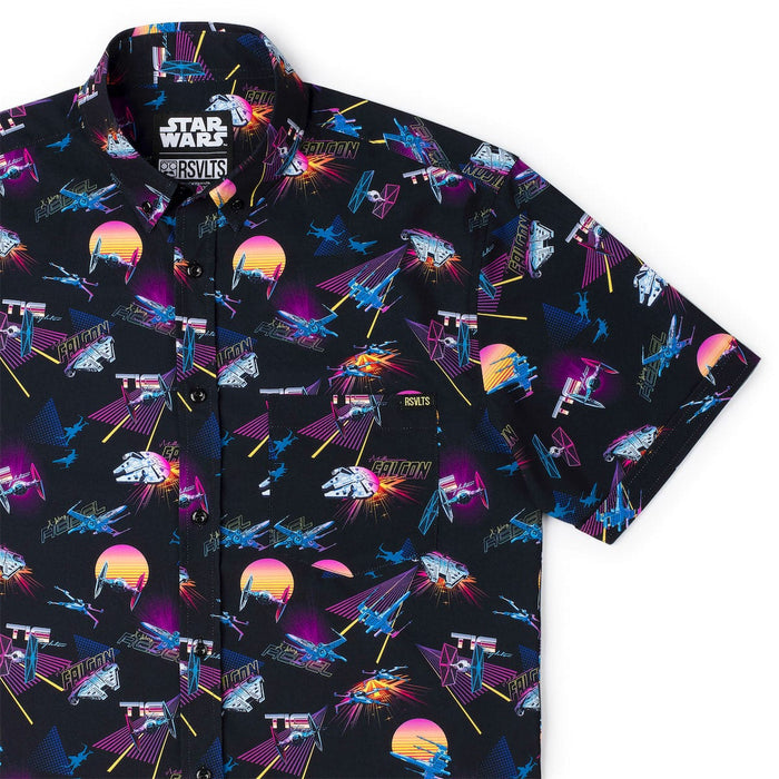 RSVLTS XS Star Wars Short Sleeve Shirt Star Wars™ "Synthwave Dogfight" – KUNUFLEX Short Sleeve Shirt Star Wars™ "Synthwave Dogfight" – KUNUFLEX Short Sleeve Shirt