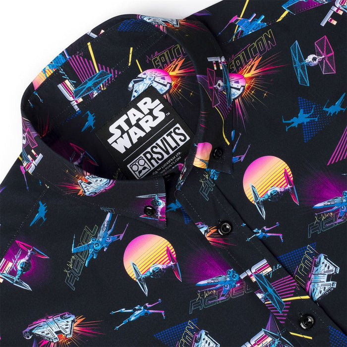 RSVLTS Star Wars Short Sleeve Shirt Star Wars™ "Synthwave Dogfight" – KUNUFLEX Short Sleeve Shirt Star Wars™ "Synthwave Dogfight" – KUNUFLEX Short Sleeve Shirt