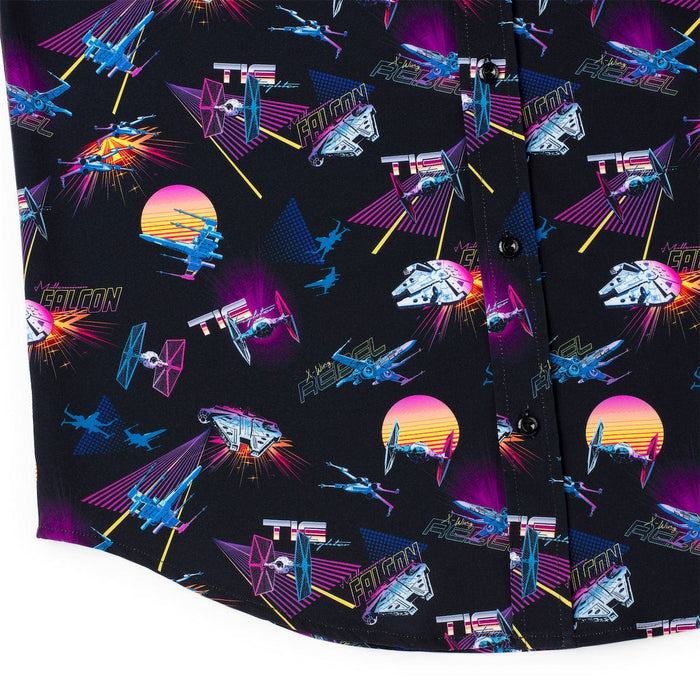 RSVLTS Star Wars Short Sleeve Shirt Star Wars™ "Synthwave Dogfight" – KUNUFLEX Short Sleeve Shirt Star Wars™ "Synthwave Dogfight" – KUNUFLEX Short Sleeve Shirt