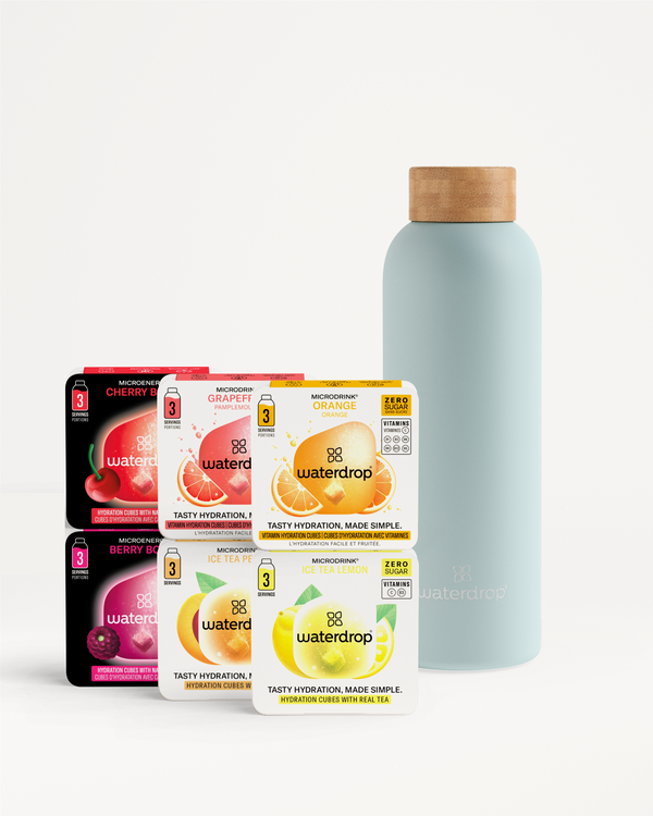 Starter Set Thermo Steel with six micro-drink cube packs.