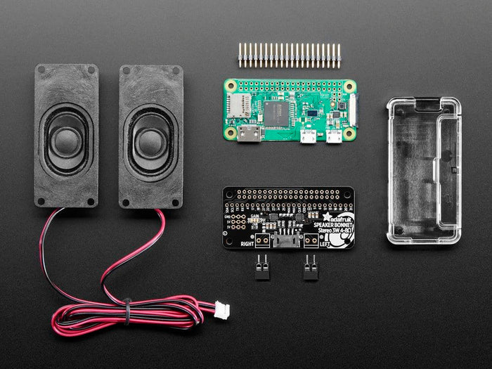 Stereo Bonnet Pack for Raspberry Pi Zero W - Includes Pi Zero W [Discontinued] by Adafruit - The Pi Hut