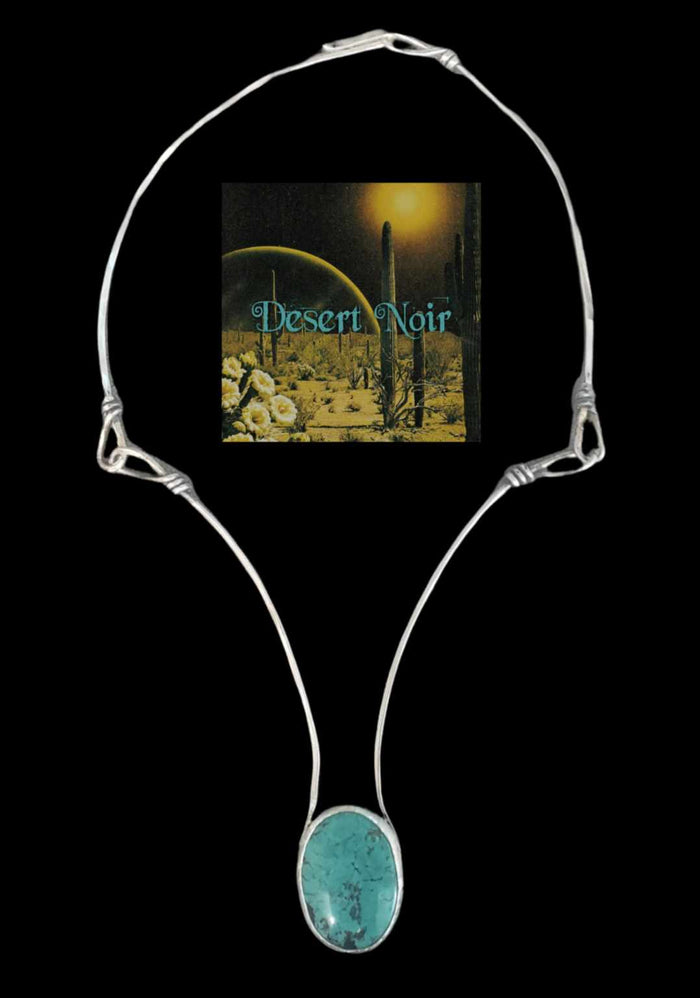 Sterling silver turquoise necklace pendant choker