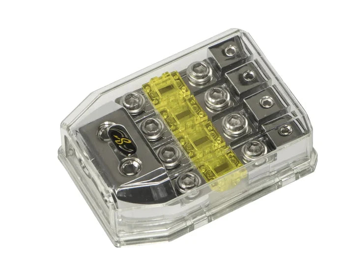 Stinger MIDI Fuse Holder Distribution Block 1/0 4 Gauge Input 4/8 Gauge Output Stinger distribution blocks feature a resistant Shockrome which rejects corrosion and enhances conductivity-SHD821 Hannah's Variety Store