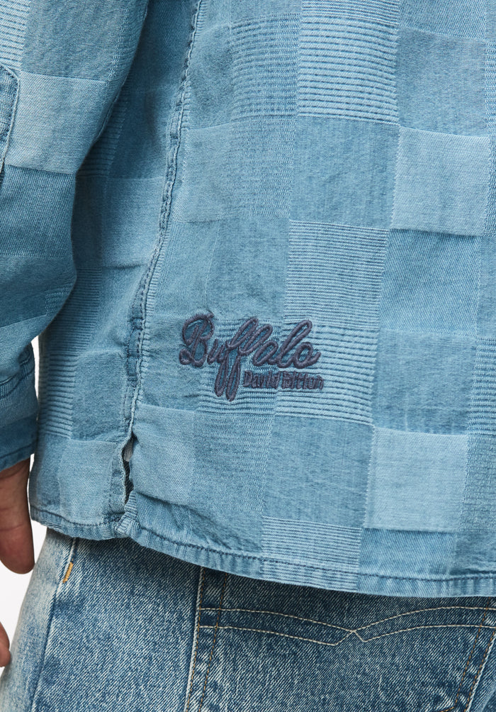 Stone Men's Long Sleeve Lightweight Denim Shirt, Vintage Indigo - BM24958