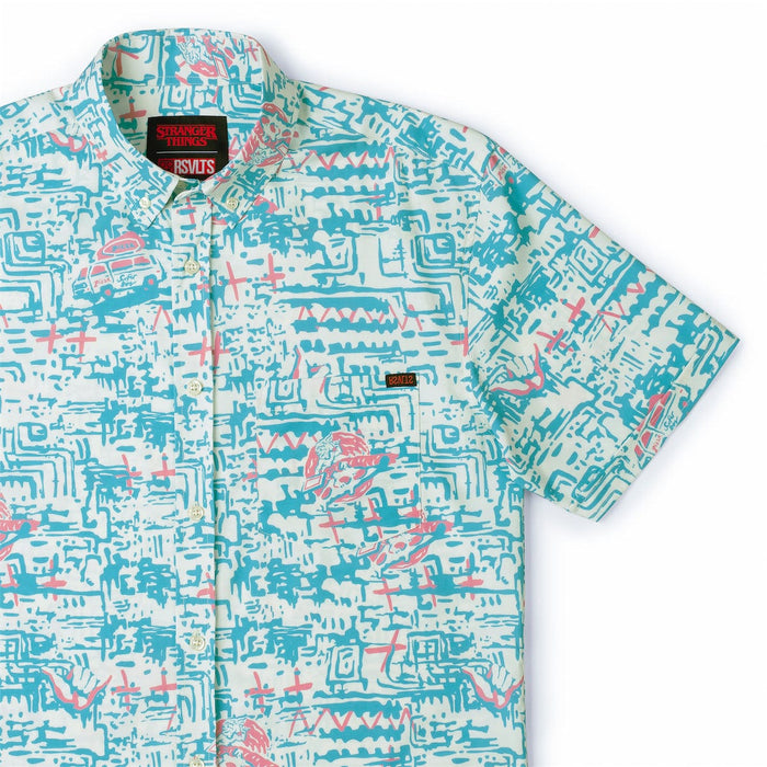RSVLTS XS Stranger Things Short Sleeve Shirt Stranger Things "Surfer Boy Pizza " – KUNUFLEX Short Sleeve Shirt Stranger Things "Surfer Boy Pizza " – KUNUFLEX Short Sleeve Shirt