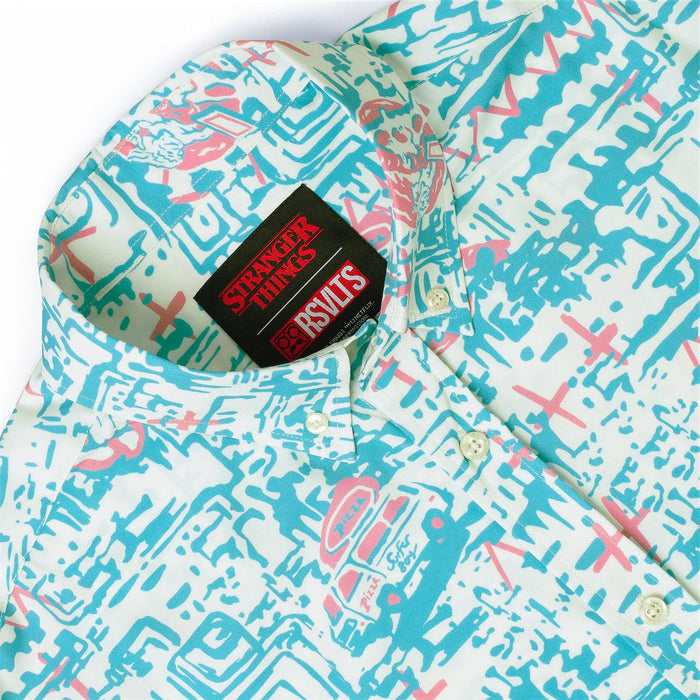 RSVLTS Stranger Things Short Sleeve Shirt Stranger Things "Surfer Boy Pizza " – KUNUFLEX Short Sleeve Shirt Stranger Things "Surfer Boy Pizza " – KUNUFLEX Short Sleeve Shirt