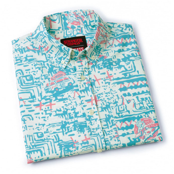 RSVLTS Stranger Things Short Sleeve Shirt Stranger Things "Surfer Boy Pizza " – KUNUFLEX Short Sleeve Shirt Stranger Things "Surfer Boy Pizza " – KUNUFLEX Short Sleeve Shirt
