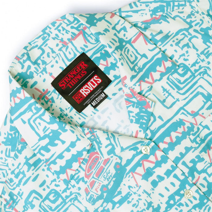 RSVLTS Stranger Things Women's Short Sleeve Shirt Stranger Things "Surfer Boy Pizza" – Women's KUNUFLEX Short Sleeve Shirt Stranger Things "Surfer Boy Pizza" – Women's KUNUFLEX Short Sleeve Shirt