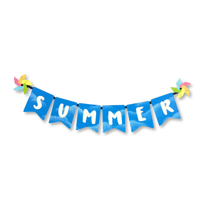 Summer Banner w/ Pinwheels Magnet (6.5"w)