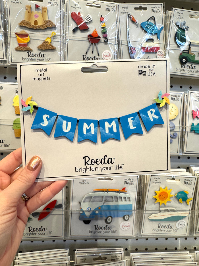 Summer Banner w/ Pinwheels Magnet (6.5"w)