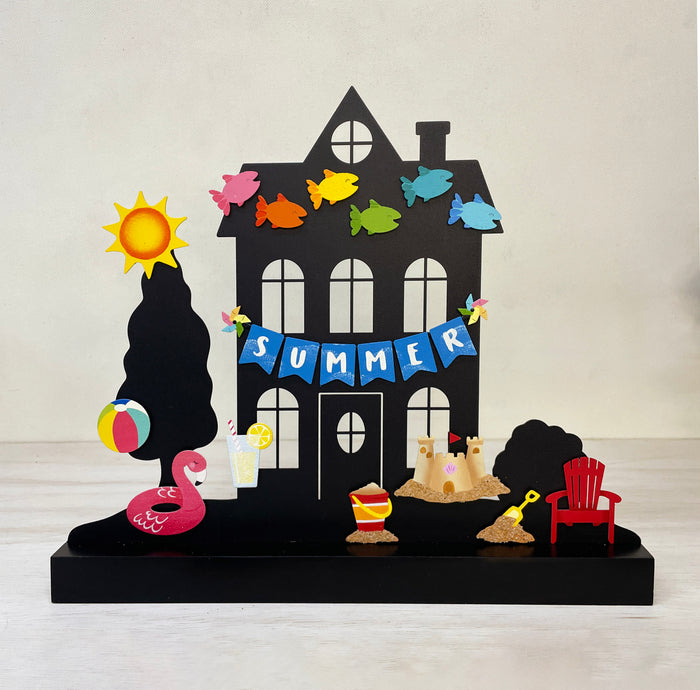 Summer Banner w/ Pinwheels Magnet (6.5"w)