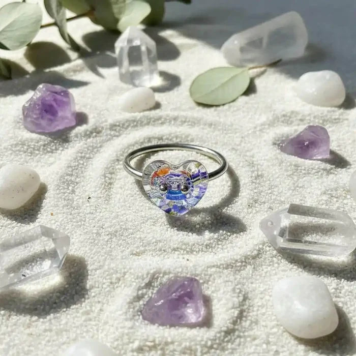 Super Sparkly I LOVE YOU Crystal Heart Bling Ring
