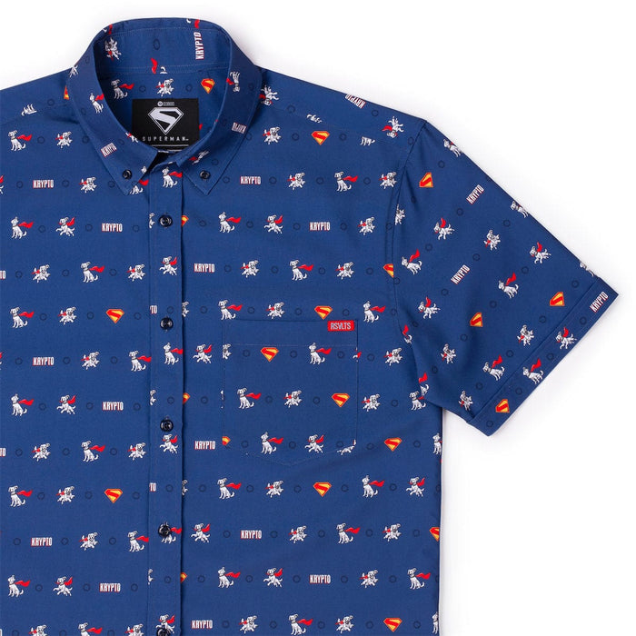 RSVLTS XS Superman Short Sleeve Shirt DC Superman™ "Pup, Pup, and Away!" – KUNUFLEX Short Sleeve Shirt DC Superman™ "Pup, Pup, and Away!" – KUNUFLEX Short Sleeve Shirt