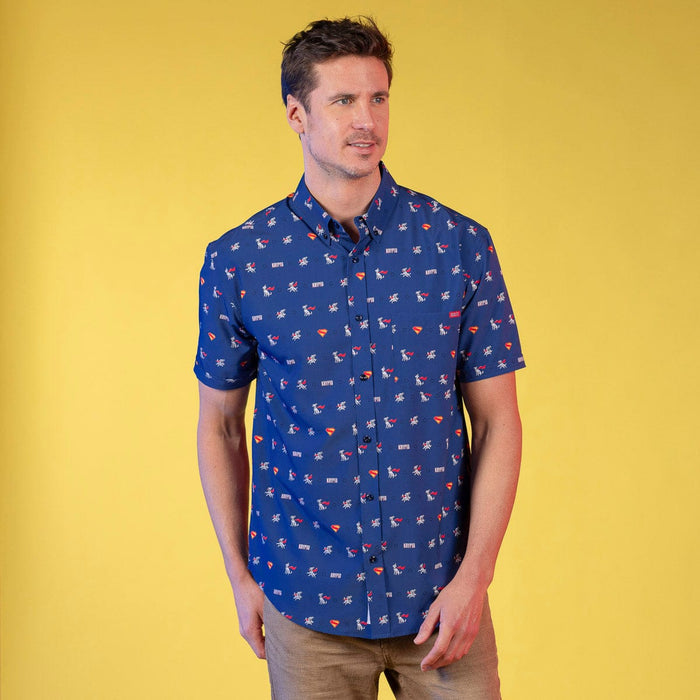 RSVLTS Superman Short Sleeve Shirt Superman™ "Pup, Pup, and Away!" – KUNUFLEX Short Sleeve Shirt Superman™ "Pup, Pup, and Away!" – KUNUFLEX Short Sleeve Shirt