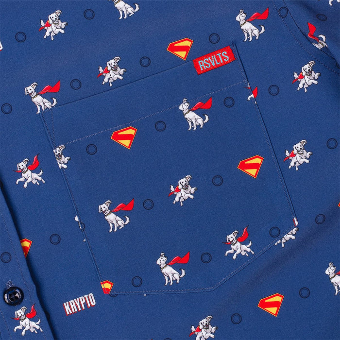 RSVLTS Superman Short Sleeve Shirt DC Superman™ "Pup, Pup, and Away!" – KUNUFLEX Short Sleeve Shirt DC Superman™ "Pup, Pup, and Away!" – KUNUFLEX Short Sleeve Shirt
