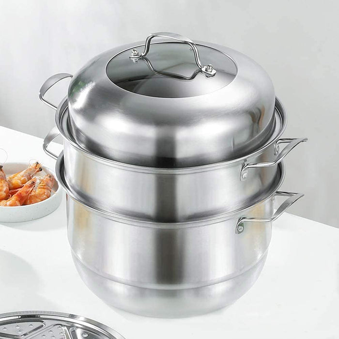 SUPOR Stainless Steel 26 Cm 2 Tier Steamer - Blemished package with full warranty - SZ26B5C