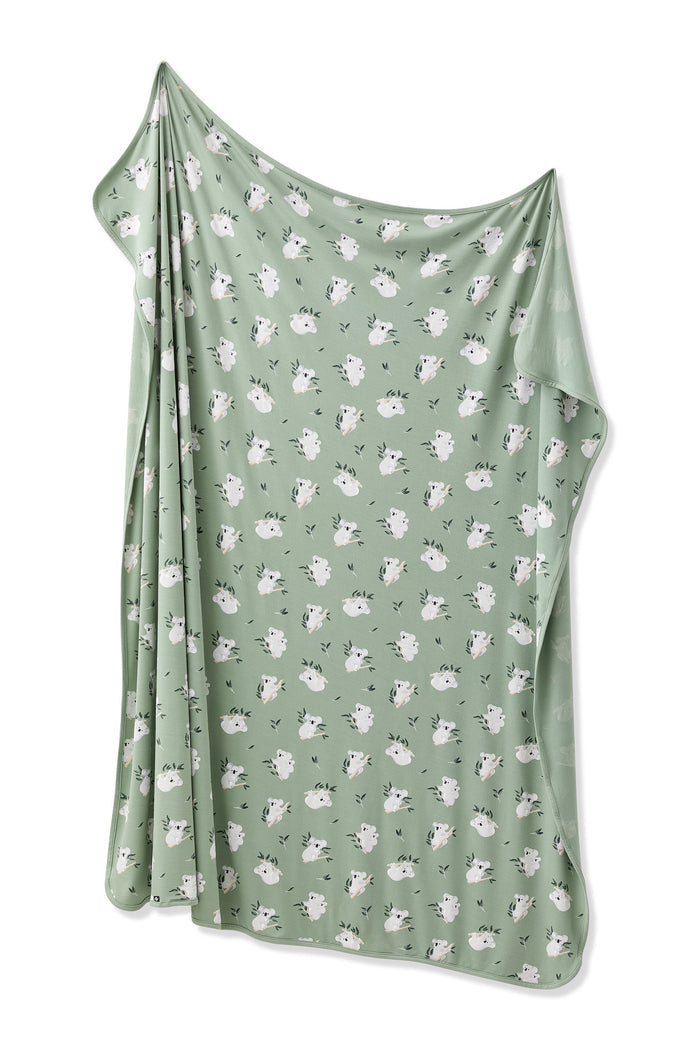 Swaddle Blanket in Koala shown unswaddled