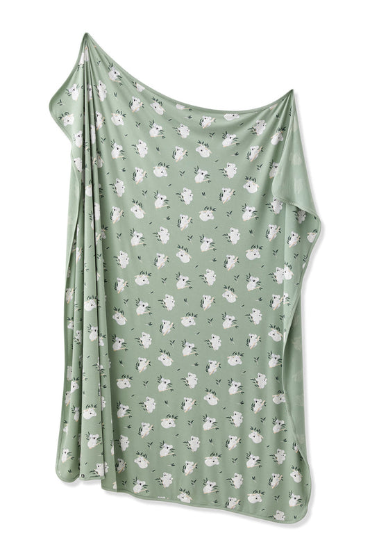 Swaddle Blanket in Koala shown unswaddled