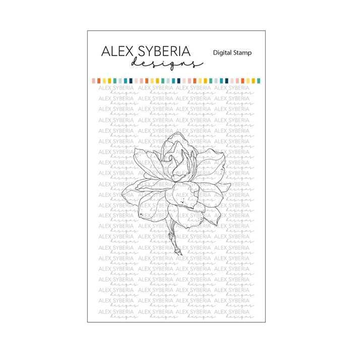 Sweet Gardenia Digital Stamp