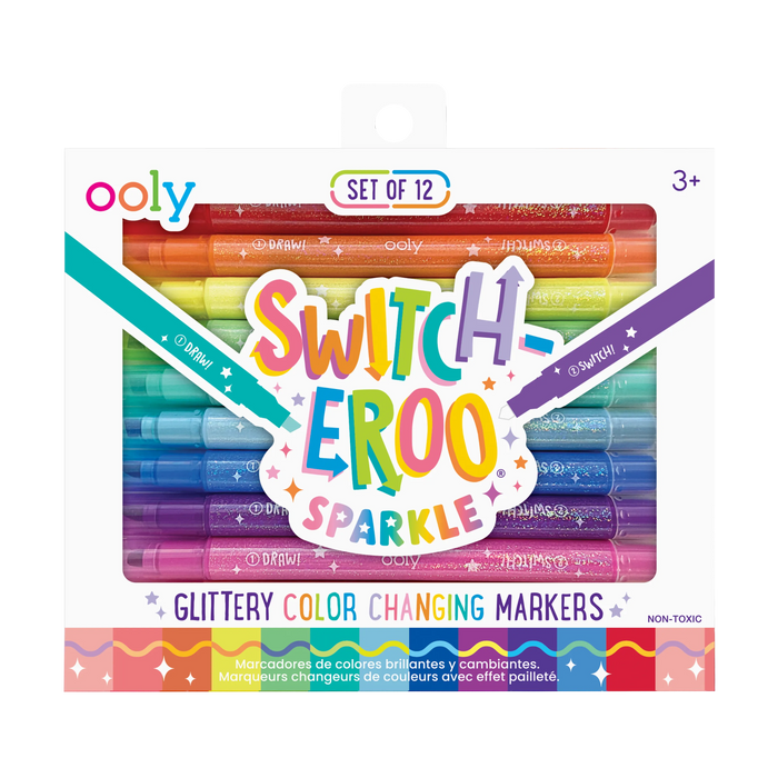 OOLY Switch-Eroo Sparkle Glittery Color Changing Markers packaging front