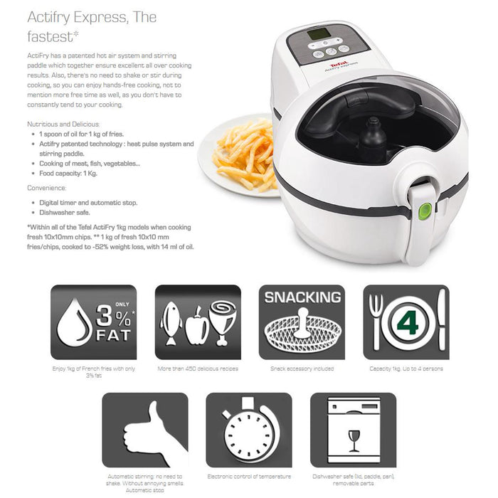 T-FAL Vista 1 Kg White Actifry - Blemished package with full warranty - FZ740050