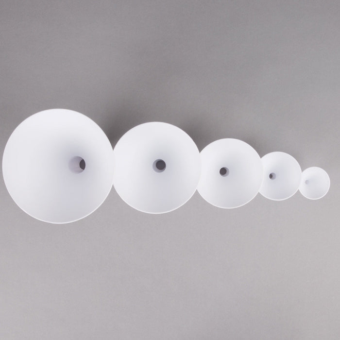 Tablecraft  5-Piece White Plastic Funnel Set This Tablecraft 5 white plastic funnel set is a necessity for any kitchen or restaurant-TABL-5 Hannah's Variety Store