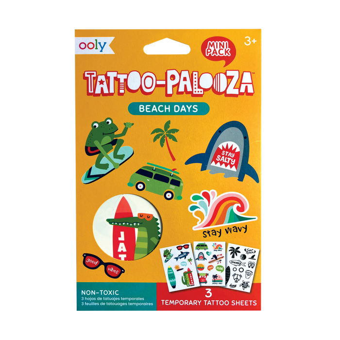 Beach Days Mini Tattoo Palooza Temporary Tattoos in packaging
