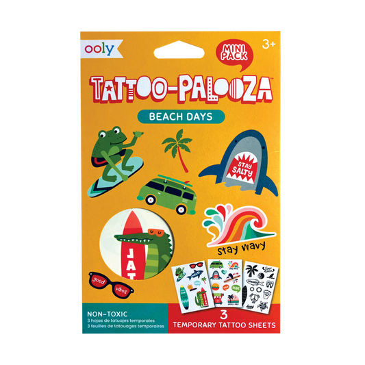 Beach Days Mini Tattoo Palooza Temporary Tattoos in packaging