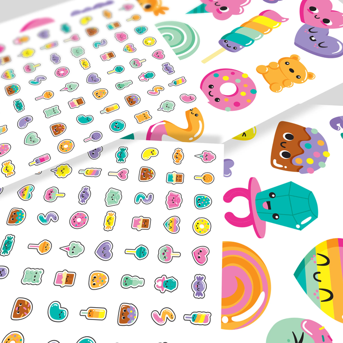 Close up of Tattoos and nail sticker sheets from OOLY Tattoo-Palooza Temporary Tattoos & Nail Stickers - Sweet Shop