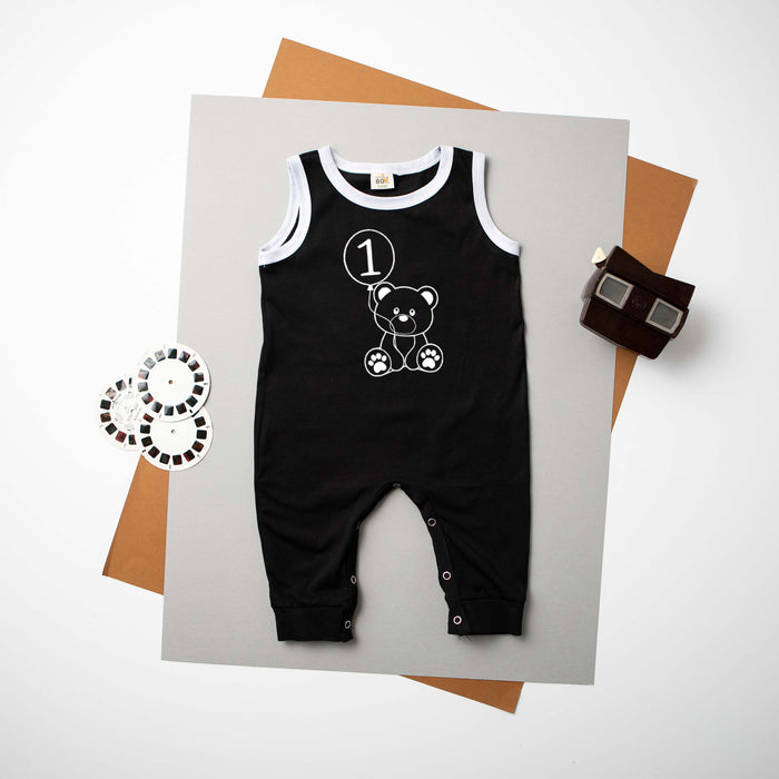 Teddy Bear Themed 1st birthday Ringed Romper