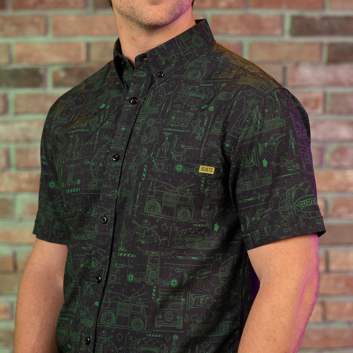 RSVLTS Nickelodeon Short Sleeve Shirt Teenage Mutant Ninja Turtles "Greenprints" – KUNUFLEX Short Sleeve Shirt Teenage Mutant Ninja Turtles "Greenprints" – KUNUFLEX Short Sleeve Shirt
