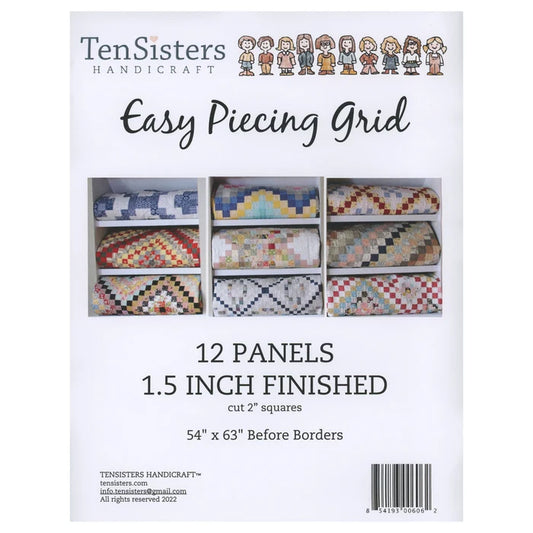 Easy Piecing Grid 12 Panel 1.5" Finished